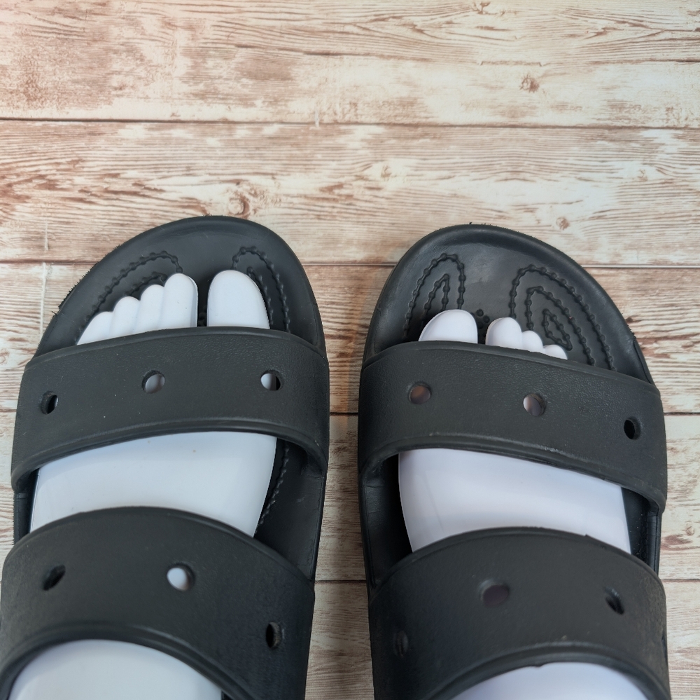 CROCS Iconic Comfort Slide On Slip On Sandal Shoes Black Men's Size 7 - Picture 3 of 13